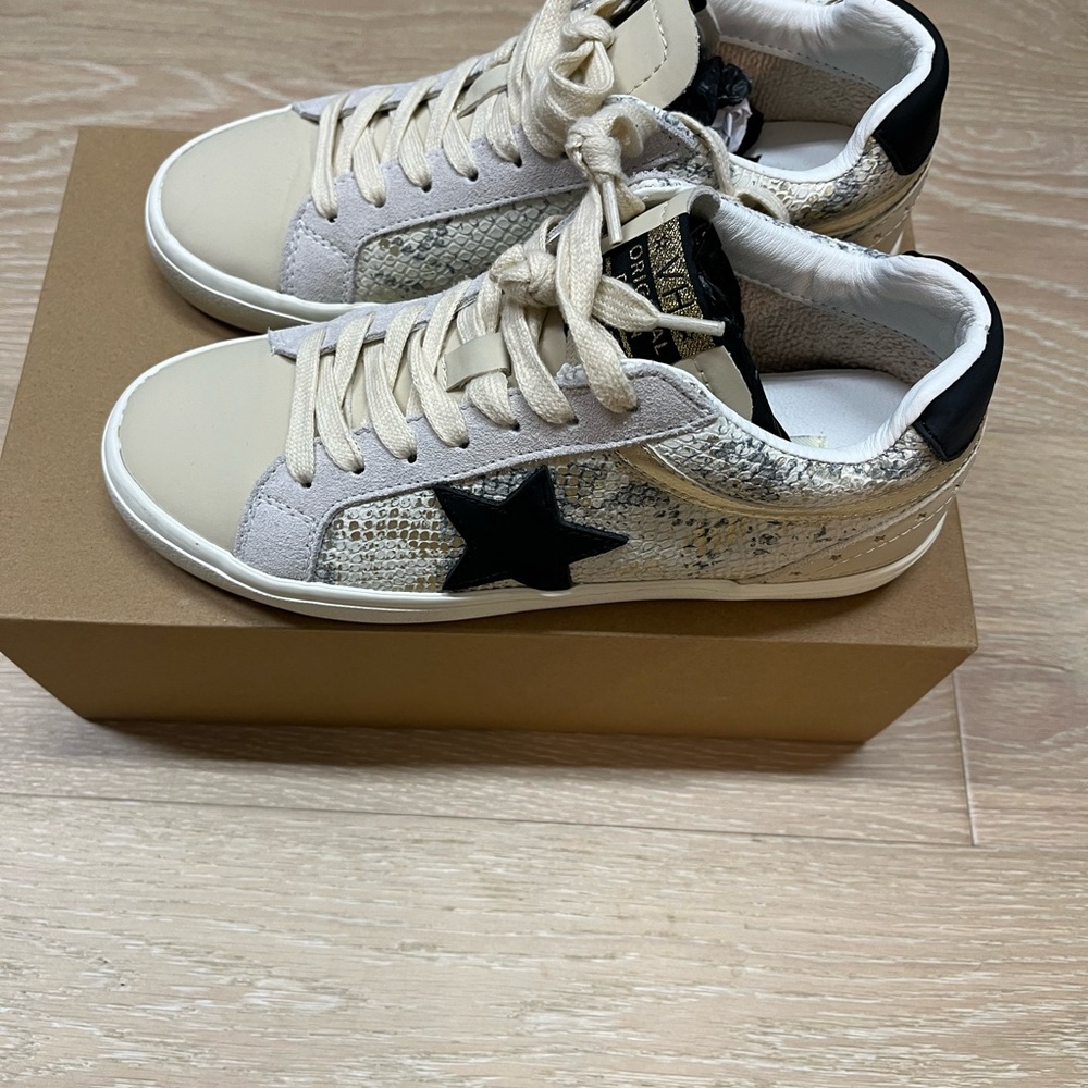 Vintage Havana Snake Print Sneakers - Cream and Black (Bounce HV)